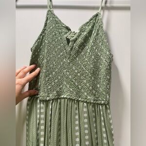 Japna sage green daisy striped Jumpsuit